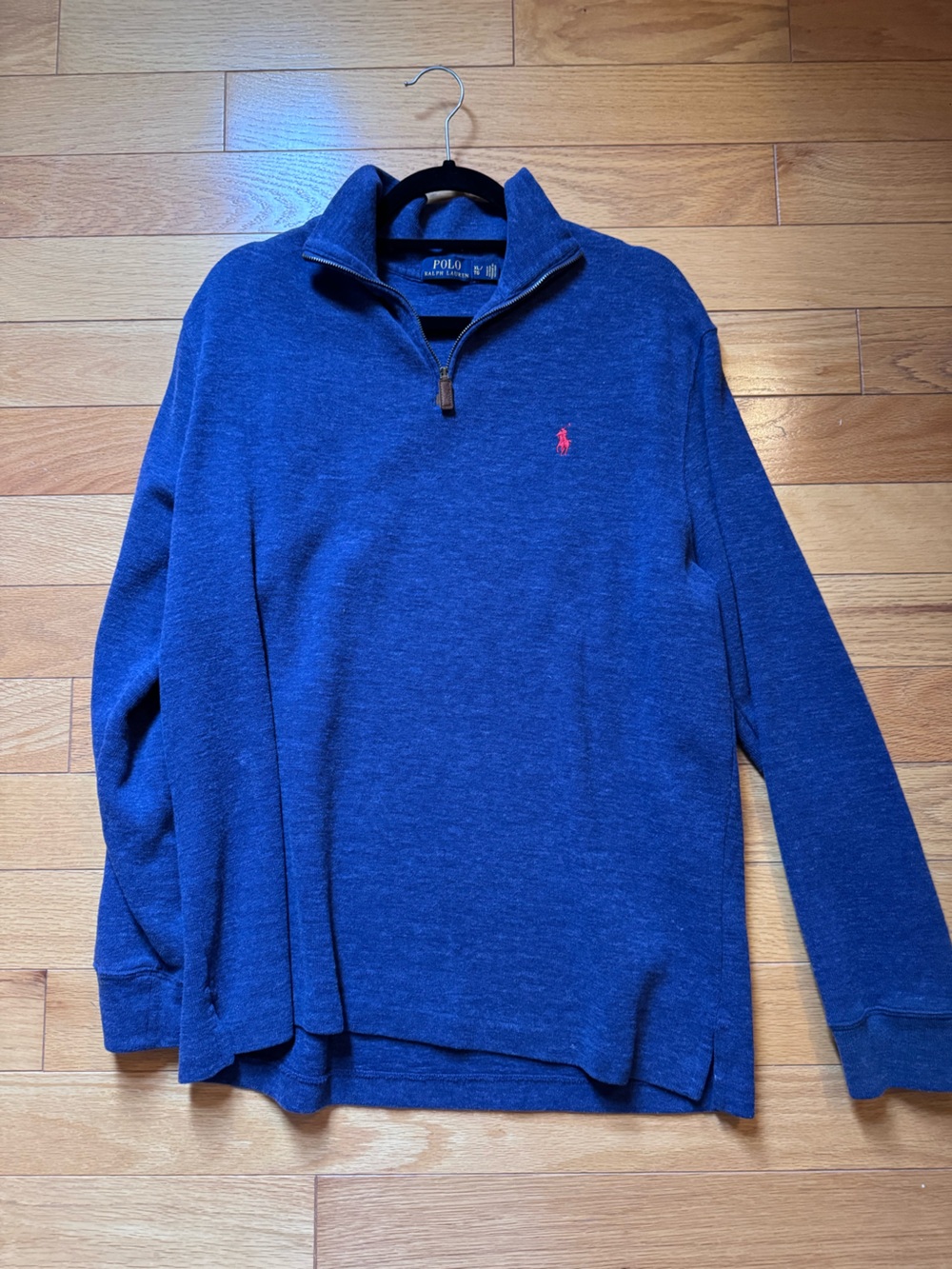 Polo Ralph Lauren Heathered Blue Quarter Zip Pullover Sweater